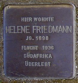 Stolperstein in Gedenken an Helene Friedmann