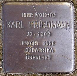 Stolperstein in Gedenken an Karl Friedmann