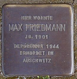 Stolperstein in Gedenken an Max Friedmann
