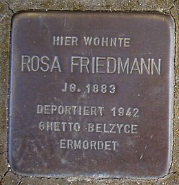 Stolperstein in Gedenken an Rosa Friedmann