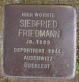 Stolperstein in Gedenken an Siegfried Friedmann