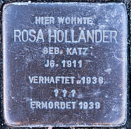 Stolperstein in Gedenken an Rosa Katz