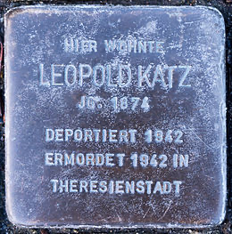 Stolperstein in Gedenken an Leopold Katz
